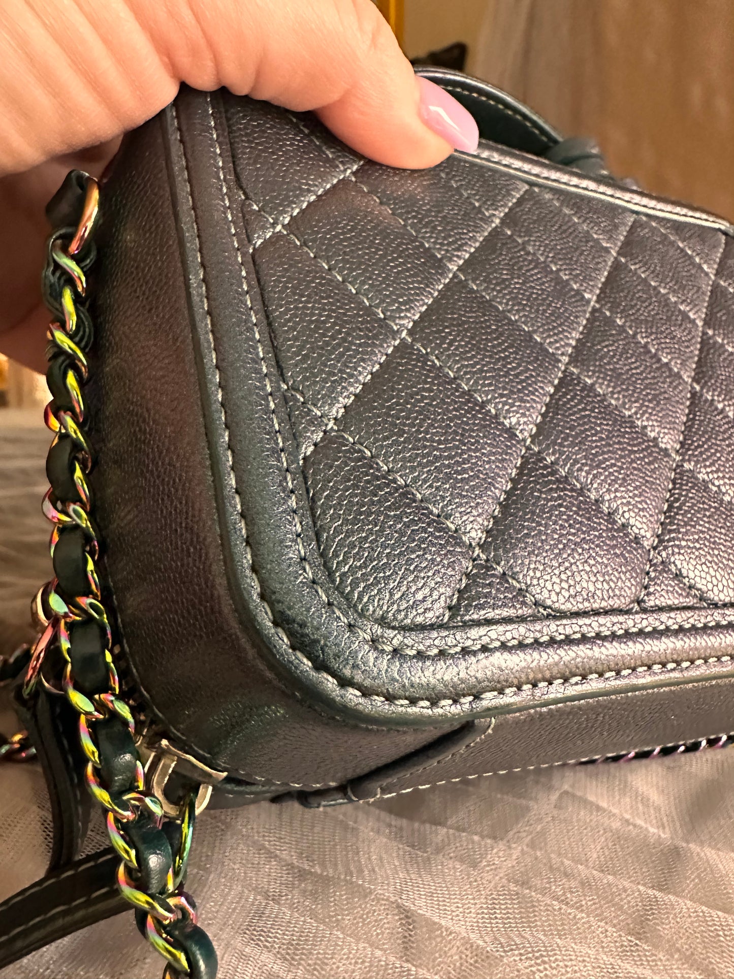 Chanel iridescent filigree vanity case