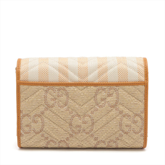 Gucci GG Marmont Raffia Wallet on Chain